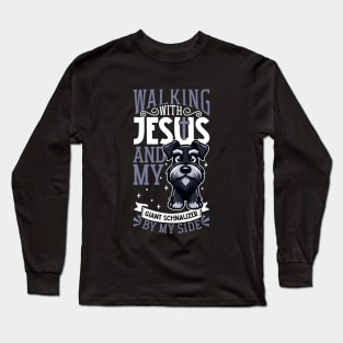 Jesus and dog - Giant Schnauzer Long Sleeve T-Shirt